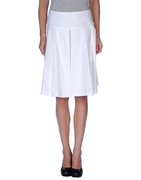 prada white knee length skirt|prada denim skirt.